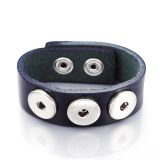 Andante Leder ARMBAND fr Chunks Click-Buttons (18-22 cm) Indigo Blau