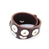Andante Leder ARMBAND für Chunks Click-Buttons (40-45 cm) Dunkel Braun