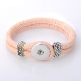 Andante Leder ARMBAND fr Chunks Click-Buttons (22 cm) Pastell Rosa