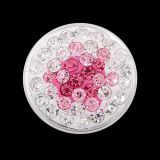 Andante Edler Kristall CHUNK Click-Button Druckknopf (Weiß Rosa)