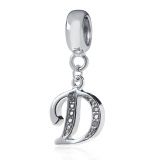 Original Massiv 925 Sterling Silber Dangle Bead ALPHABET - 