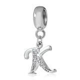 Original Massiv 925 Sterling Silber Dangle Bead ALPHABET - 