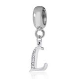 Original Massiv 925 Sterling Silber Dangle Bead ALPHABET - 