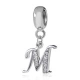 Original Massiv 925 Sterling Silber Dangle Bead ALPHABET - 