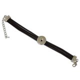 Andante Leder ARMBAND fr 1 Chunk Click-Button (lngenverstellbar) Schwarz