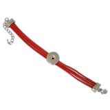 Andante Leder ARMBAND fr 1 Chunk Click-Button (lngenverstellbar) Rot