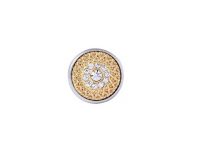 Andante Edler CHUNK Click-Button Druckknopf (Goldene Blume) mit Kristallen
