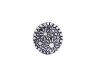 Andante Edler CHUNK Click-Button Druckknopf (Blumen) mit weien Kristallen