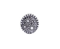 Andante Edler CHUNK Click-Button Druckknopf (Blumen) mit weißen Kristallen