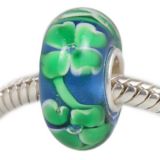 Original Massiv 925 Silber Murano Glas Bead (Ozeanblau Grn)