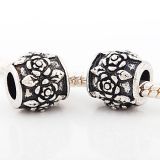 Andante-Stones Edler Silber  Bead mit Blumen und Bltter