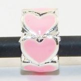 Andante-Stones Edler Silber  Bead mit 7 rosa Herzen