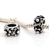 Andante-Stones Edler Silber  Bead mit 4 wunderschnen Blumen