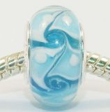 Andante-Stones Edler Silber Murano Glas Bead Blaufarbtne