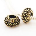 Edler 14K Gold Bead mit Blumen und Bltter