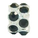 Andante-Stones Edler Silber  Bead mit 12 schwarzen Glaskristallen