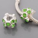 Andante-Stones Edler Silber  Bead mit 12 grnen Glaskristallsteinen