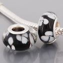 Andante-Stones Edler Silber Murano Glas Bead Schwarz Wei