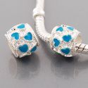 Andante-Stones Edler Silber  Bead mit blauen Herzen