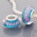 Andante-Stones Edler Silber  Murano Glas Bead Blau Purpur Lila