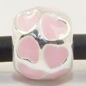 Andante-Stones Edler Silber  Bead mit rosa Herzen