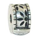 Andante-Stones Edler Silber  Bead Clip Stopper mit Blumen Gravur