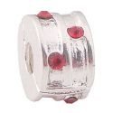 Andante-Stones Edler Silber  Bead Clip Stopper Zirkonia Rot