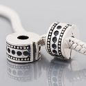 Andante-Stones Edler Silber  Bead Clip Stopper mit Punkten Gravur