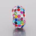 Original Massiv 925 Sterling Silber Kristall Bead Multicolor