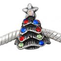 Andante-Stones Edler Silber  Bead Weihnachtsbaum mit bunten Glaskristallen