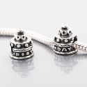 Original Massiv 925 Sterling Silber Bead Geburtstagstorte 