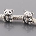 Original Massiv 925 Sterling Silber Bead Panda Br Teddybr Antique