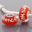 Original Massiv 925 Sterling Silber Murano Glass Bead Nachtleuchtend