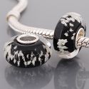 Original Massiv 925 Sterling Silber Murano Glass Bead Nachtleuchtend