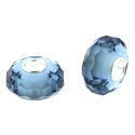 Andante-Stones Massiv 925 Silber Murano Glas Bead Facettiert INDIGO BLAU