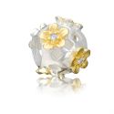 Original Massiv 925 Silber Gold Bead Gnseblumen