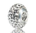 Original Massiv 925 Sterling Silber Kristall Bead mit Gewinde