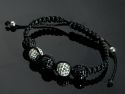 Glamourses SHAMBALA Armband SWAROVSKI Elemente 16-22 cm Schwarz-Wei