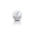 Original Massiv 925 Silber Kristall Bead mit weißen CZ Zirkoniasteinen