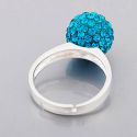 Original Massiv 925 Sterling Silber Kristall Bead RING Trkis