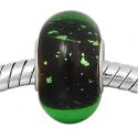 Andante-Stones Edler Silber  Murano Glas Bead Grn mit Silber Flckchen