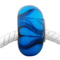 Andante-Stones Edler Silber  Murano Glas Bead Blau blau-schwarze Herzen