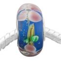 Andante-Stones Edler Silber  Murano Glas Bead Blau Rosa Taupe Blten