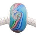 Andante-Stones Edler Silber  Murano Glas Bead Hell Blau mit Pastell Farben