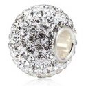 Original Massiv 925 Silber Kristall Bead WEI Ketten Anhnger