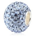 Original Massiv 925 Silber Kristall Bead AZURBLAU Ketten Anhnger