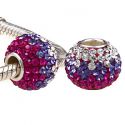 Original Massiv 925 Silber Kristall Bead BEERE VIOLETT WEI Ketten Anhnger