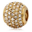 Edler 24K Gold Bead Pav mit weien Zirkoniasteinen