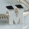 Original Massiv 925 Sterling Silber Bead ALPHABET 