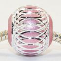 Andante-Stones Edler Silber Bead (Rosa) mit silberner Verzierung